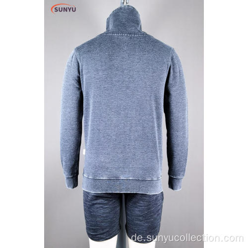 Herren Longsleeve Standcollar Sweatshirt ohne Kapuze